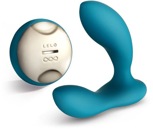 LELO Hugo Prostate Massager вибриращ анален стимулатор за простата, Ocean Blue/Gold, 11.5 см