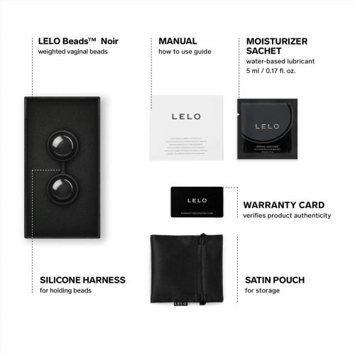 LELO Luna Beads Noir вагинални топки, Black, 3 см