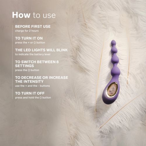 LELO Soraya Beads вибратор с анални топчета, Black/Gold, 23.4 см