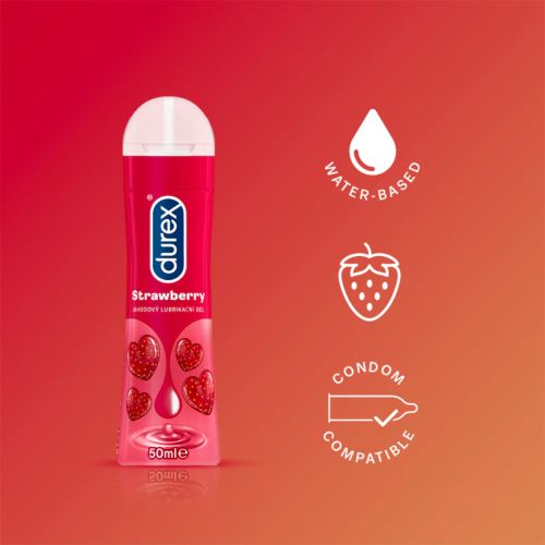 Durex Strawberry Flavoured Lubricant Gel, 50 ml