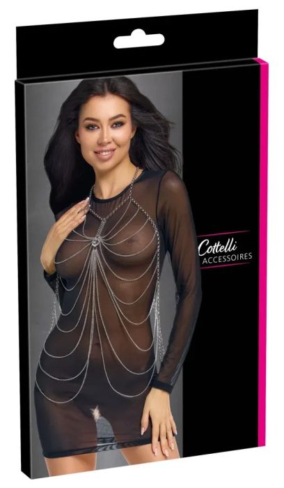 Cottelli ACCESSOIRES Silver Body Chain with Sparkling Gemstone