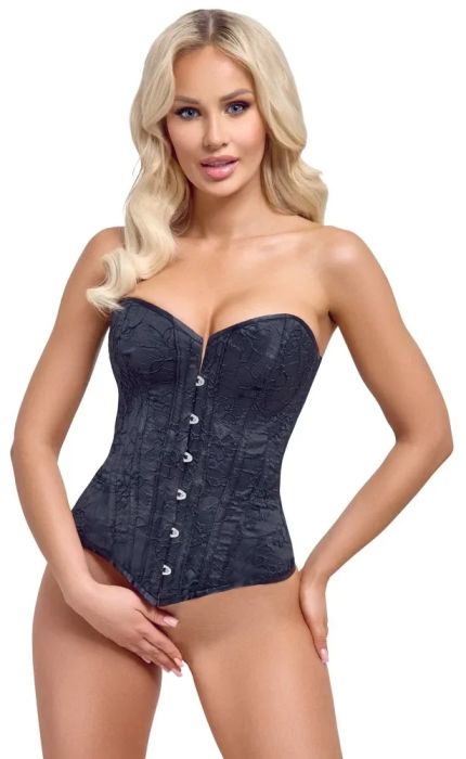 Cottelli PARTY Black Strapless Corset with Back Lacing S/M