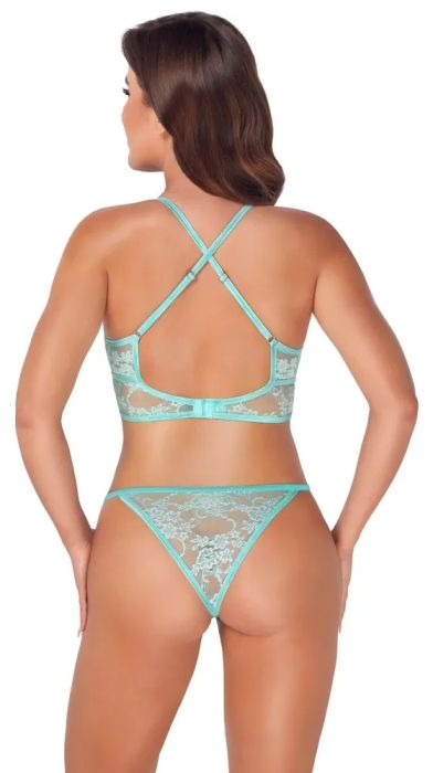 Fantasy by Cottelli Mint Lace Soft Bra and Briefs Set S/M