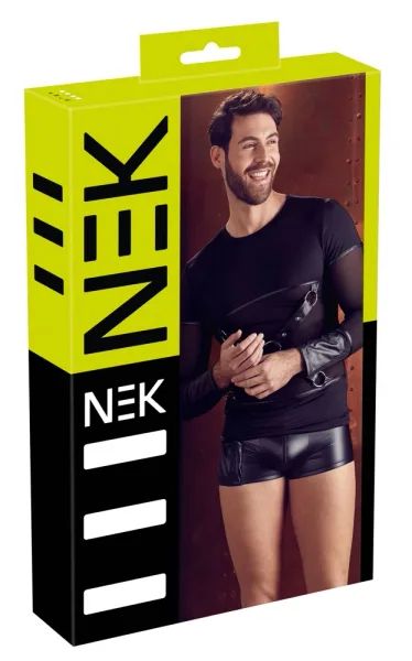 NEK черна мъжка блуза с powernet и сваляем гръден харнес S/XL