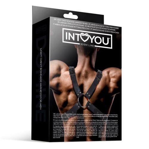 IntoYou BDSM Line Darom Black Men's Vegan Leather BDSM Harness with O-Rings