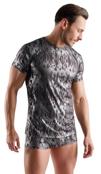 Svenjoyment Mystic-Metallic черна мъжка тениска със сребрист металик дизайн S/XL