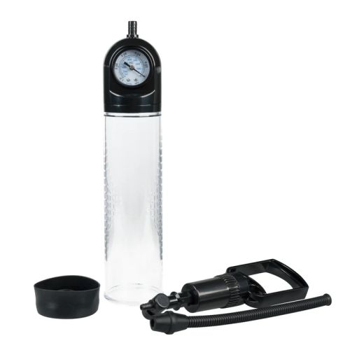 Essentials Penis Pump 31 cm Clear Vacuum Penis Pump with Pressure Gauge