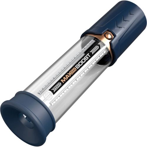 Pipedream Pump Worx Max Boost Blue/Clear ръчна вакуумна помпа за пенис с P3 piston-action система