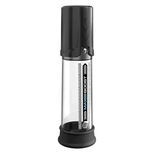Pipedream Pump Worx Max Boost Black/Clear Manual Piston-Action Vacuum Penis Pump