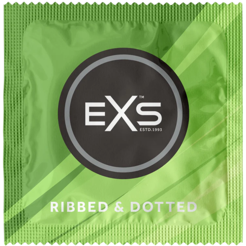 EXS Ribbed & Dotted Textured Natural Latex Condom 56 mm