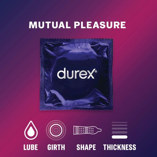 Durex Mutual Pleasure оребрени и релефни презервативи с 5% бензокаин 56 mm – опаковка 3 бр.