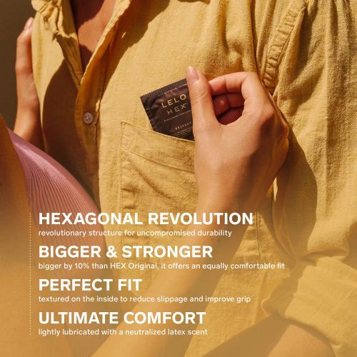 LELO HEX Respect XL ултратънък латексов презерватив 58 mm – 1 бр.