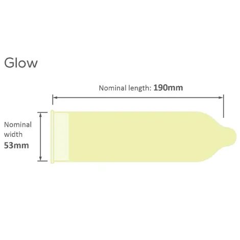 Pasante Glow светещ в тъмното латексов презерватив 53 mm – 1 бр.