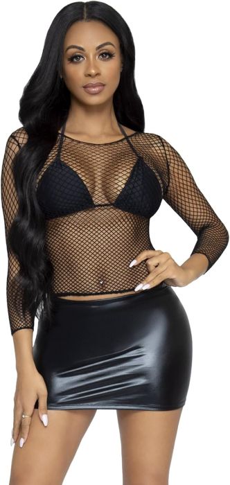 Leg Avenue So Chill Black Fishnet Top