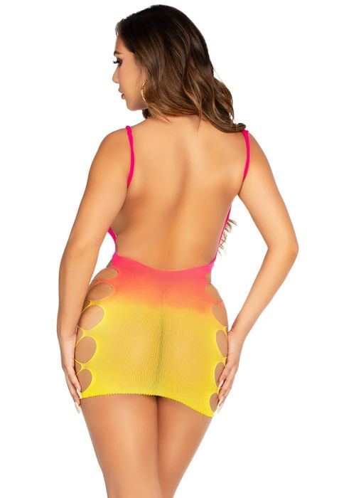 Leg Avenue Feel The Heat Sunset Ombre Cut-Out Mini Dress