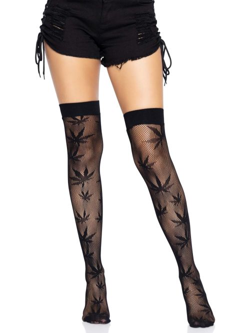 Leg Avenue Black Fishnet Thigh High Stockings