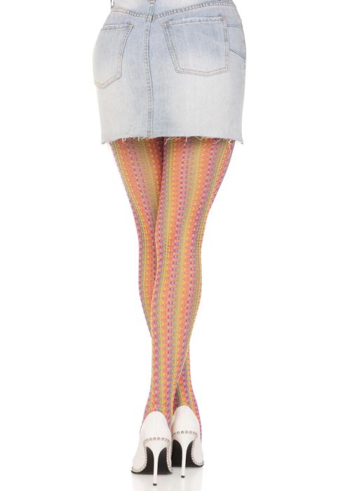 Leg Avenue Acadia Rainbow Crochet Net Tights