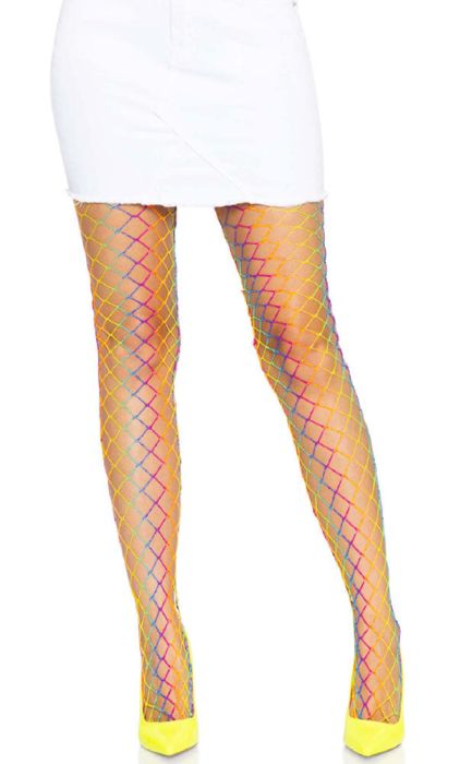 Leg Avenue Mazie Ombre Rainbow Fishnet Tights