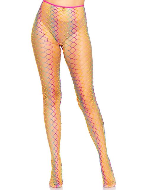 Leg Avenue Mazie Ombre Rainbow Fishnet Tights