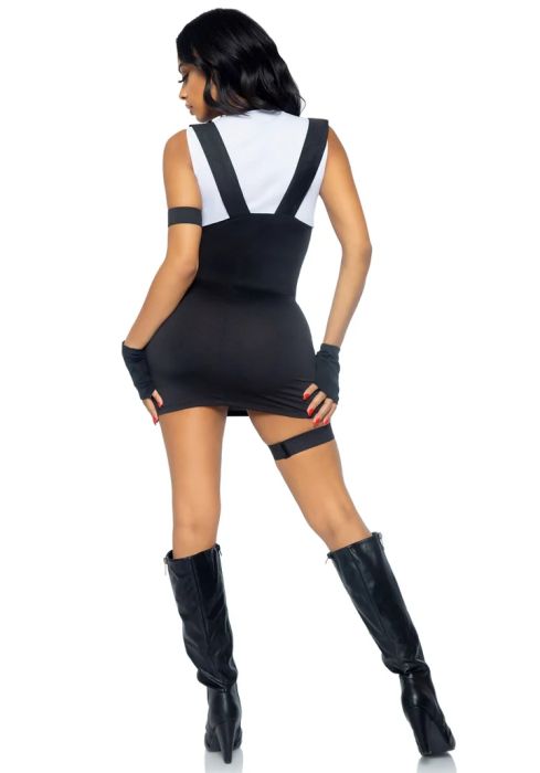 Leg Avenue Sultry SWAT Officer Black Mini Dress Costume with Accessories S/M