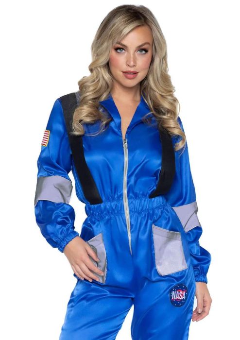 Leg Avenue Space Explorer Blue Astronaut Jumpsuit Costume S/M