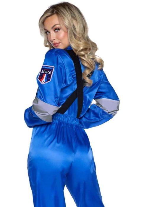 Leg Avenue Space Explorer Blue Astronaut Jumpsuit Costume S/M