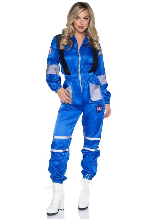 Leg Avenue Space Explorer Blue Astronaut Jumpsuit Costume S/M
