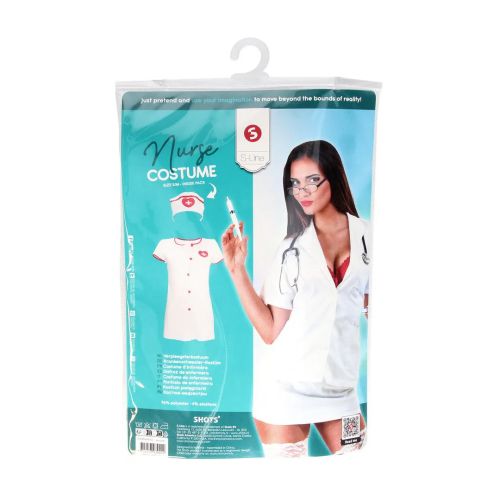 S-Line by Shots бял костюм медицинска сестра с мини рокля и шапка S/M