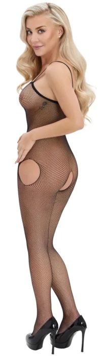 Fantasy by Cottelli мрежест Ouvert Catsuit с cut-out отвори на ханша – черен