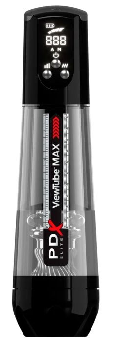 PDX Elite ViewTube Max View автоматичен мастурбатор с вакуум и LED – черен