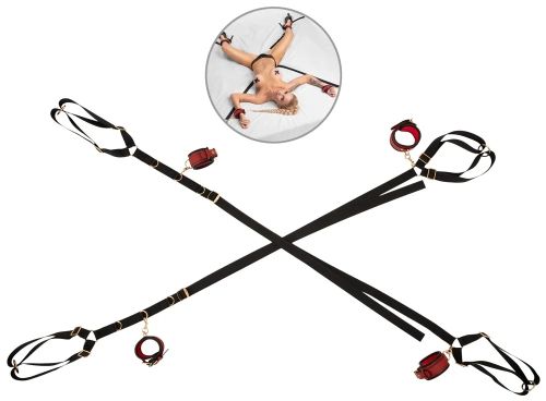 Bad Kitty Bed & Door Restraint Set for 4-Point Bondage – Black & Red