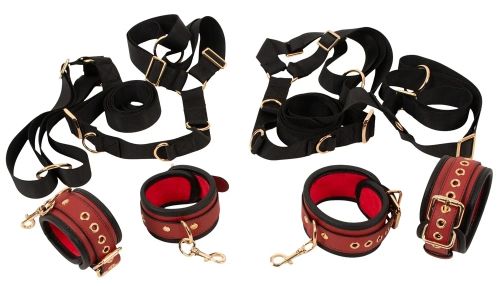 Bad Kitty Bed & Door Restraint Set for 4-Point Bondage – Black & Red